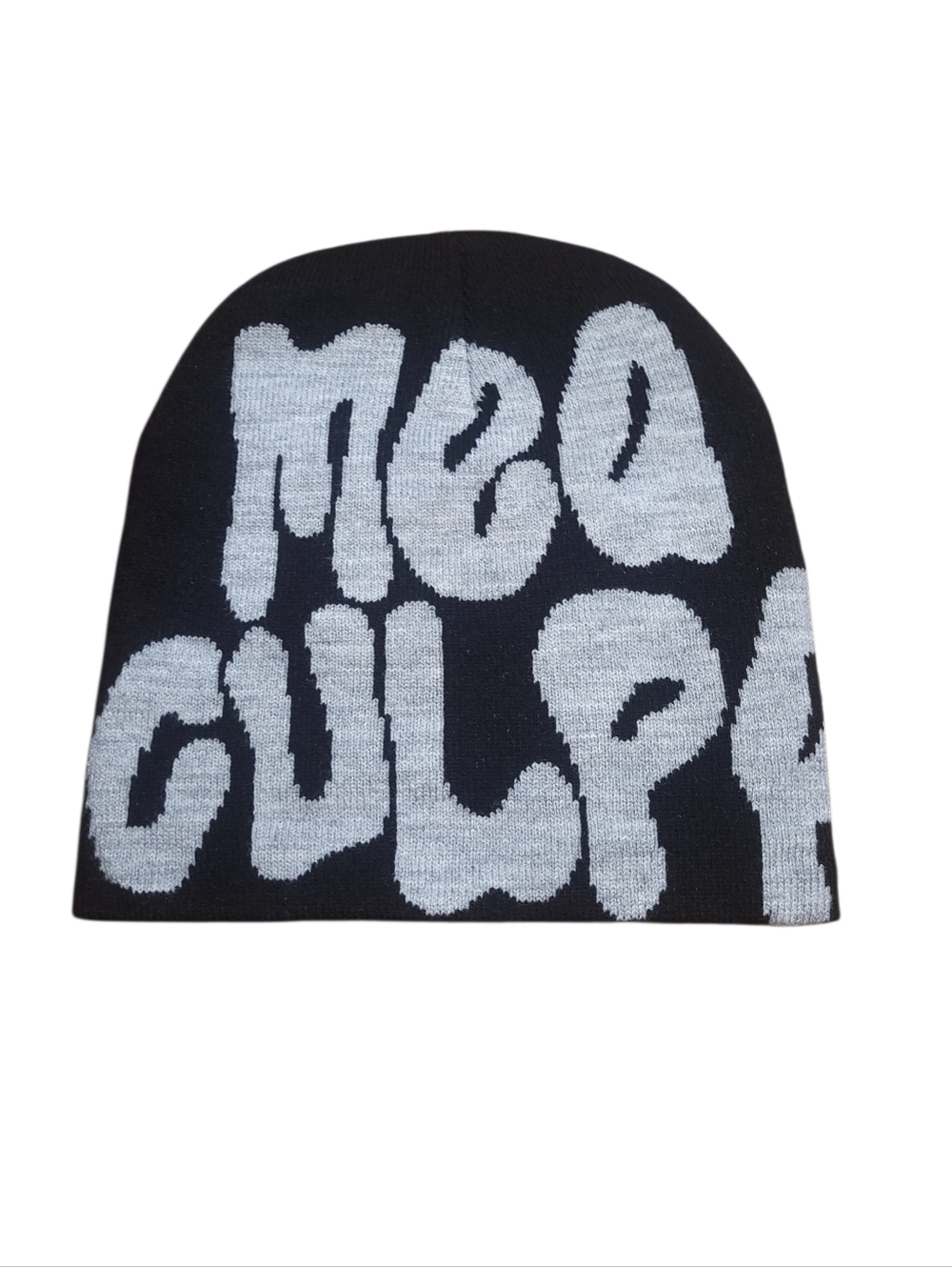 Mea Culpa Black & Grey Beanie Y2k-Streetwear